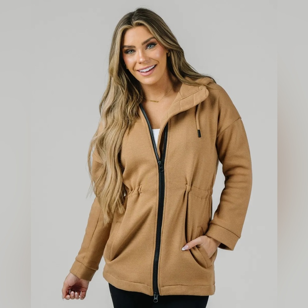 ZYIA Camel Long Hoodie Sweatshirt